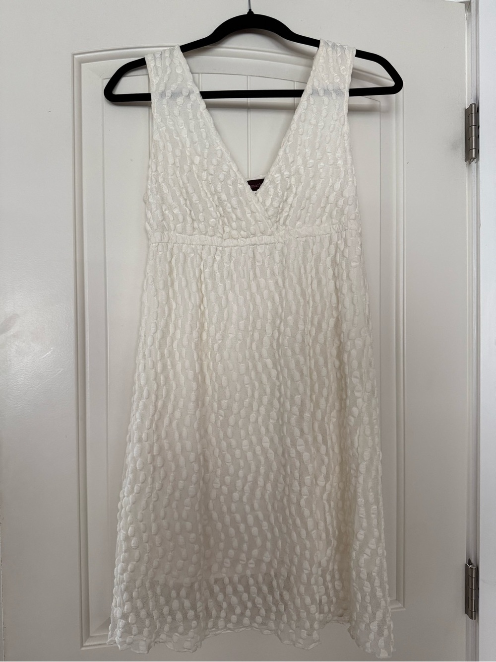 mark. White Textured V-Neck Midi Dress